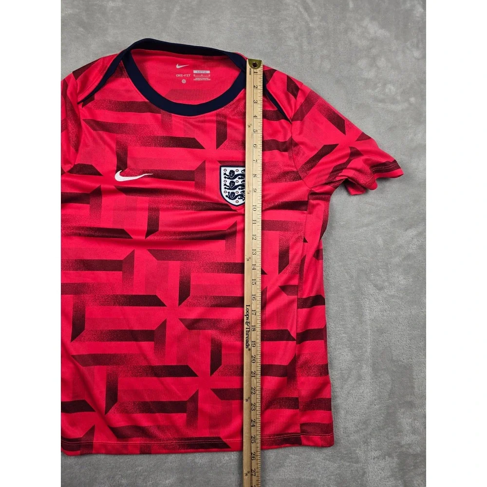 Nike England Soccer Jersey Mens M Slim Fit S Red Geometric Dri-Fit FJ2725-660